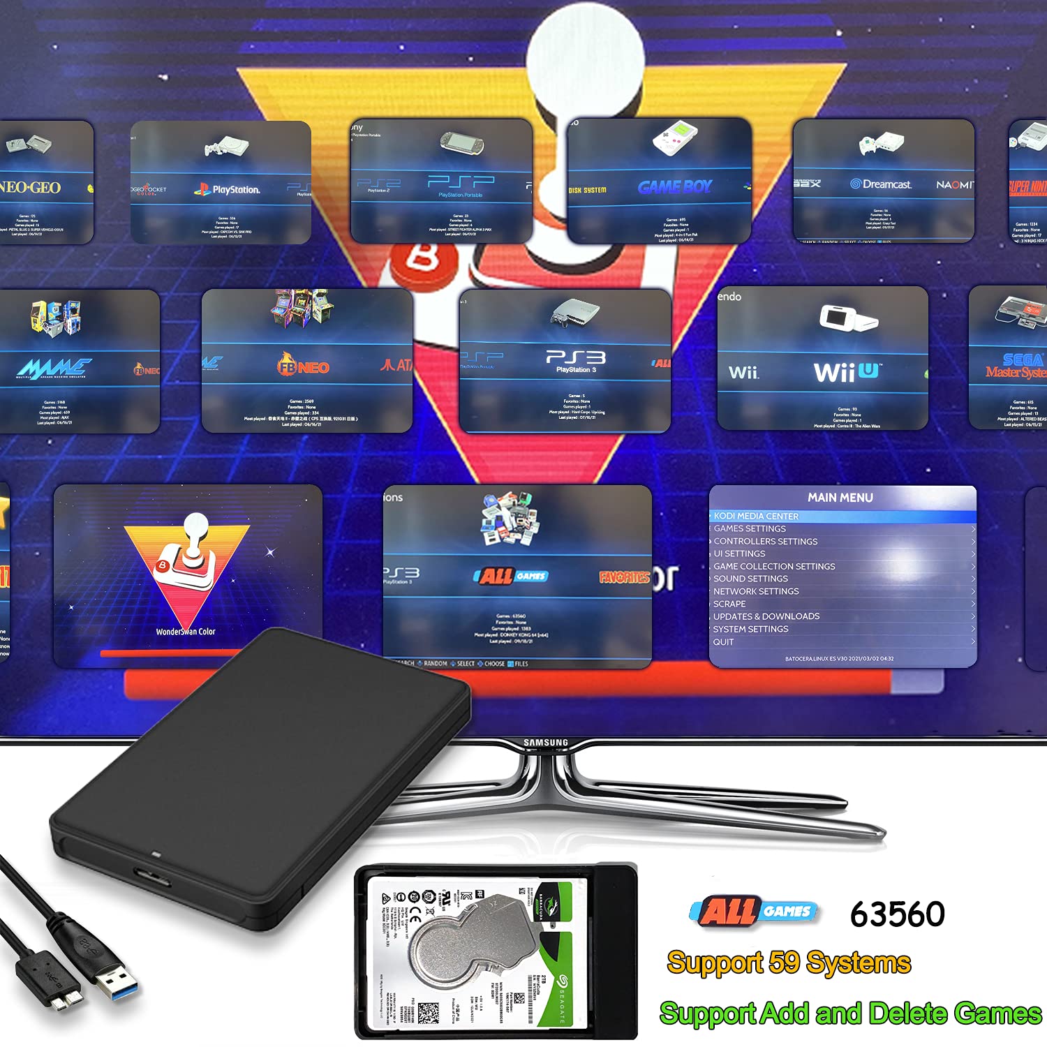 Amazon.co.jp: ARCADORAスーパーコンソール、2つのゲームパッドを備え