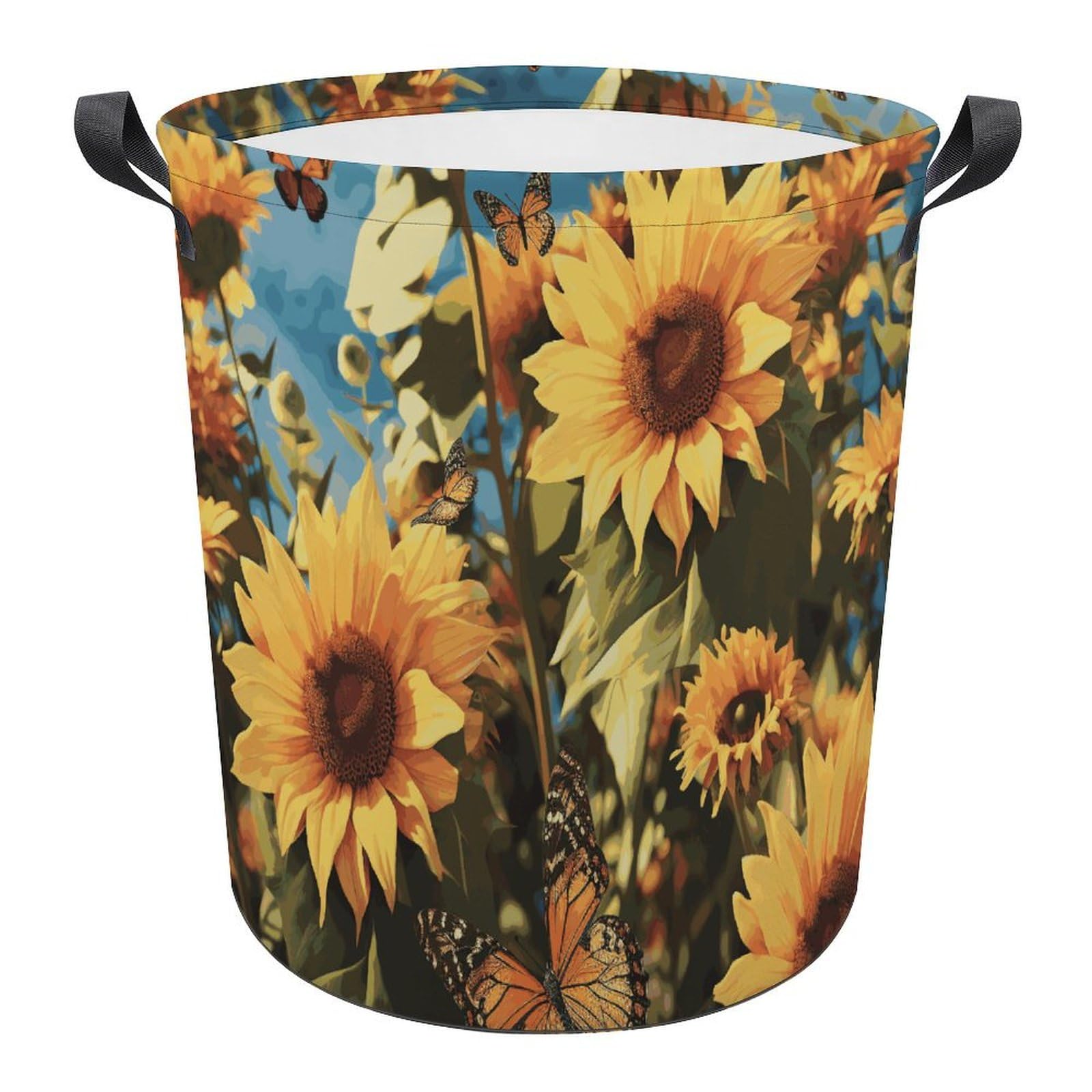 Panier à linge amovible déco tournesol pour ranger la chambre des enfants
