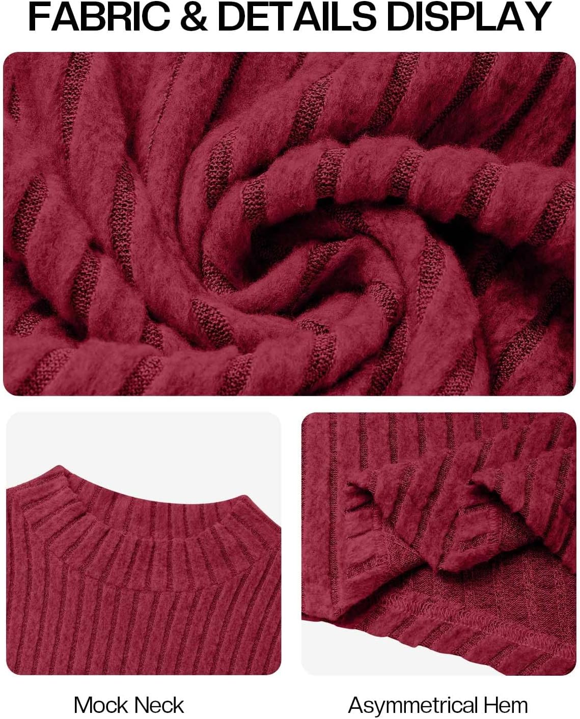 JUSTFASHIONNOW Mock Turtleneck Tops for Women Cozy Sweaters Trendy Long Sleeve Shirts Tunic Tops to Wear with Leggings - Image 6