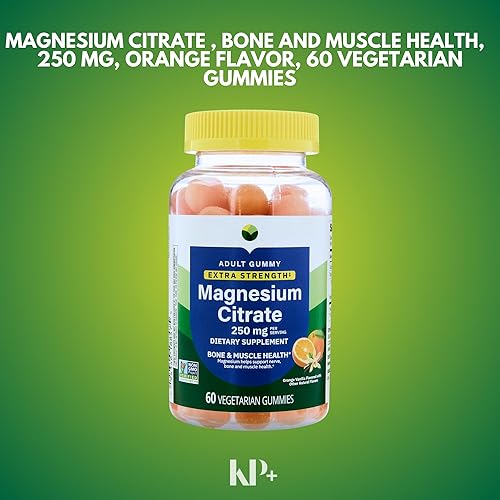 Miniatura 4 de KP+ Spring Valley - Gomitas de magnesio Citrato de magnesio de 250 mg 60 gomitas vegetarianas Extra fuerte Apoya la salud ósea, nerviosa y