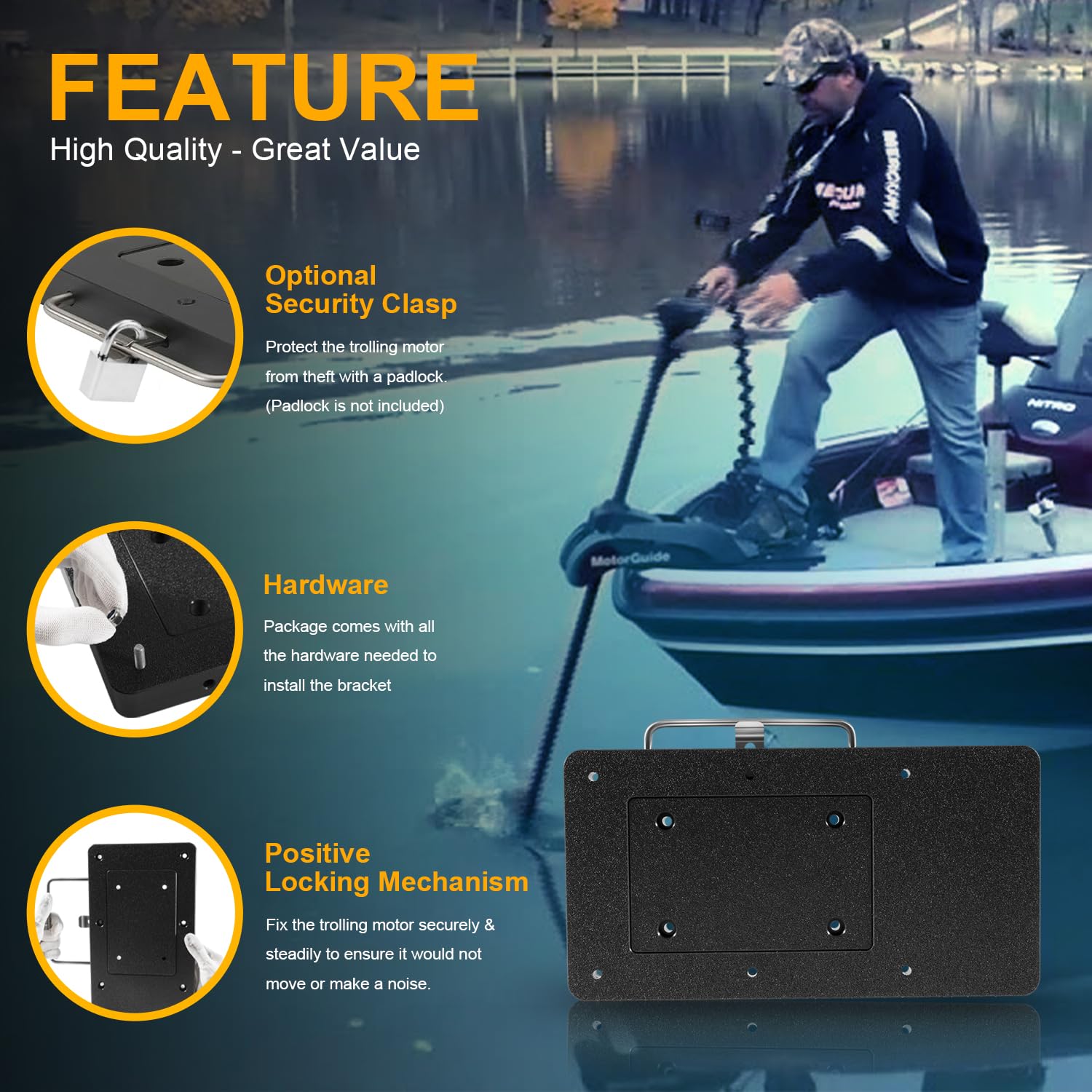 Trolling Motor Quick-Release Mounting Bracket Kit for Xi