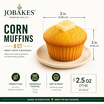 Cornbread Muffins JO BAKES 8 Count Bakery-Style Snack