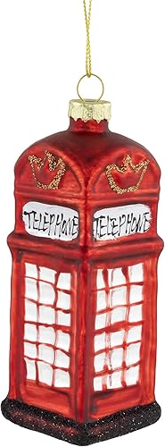Miniatura 3 de 4.5 "Rojo Euro Phone Stand Glass Christmas Ornament