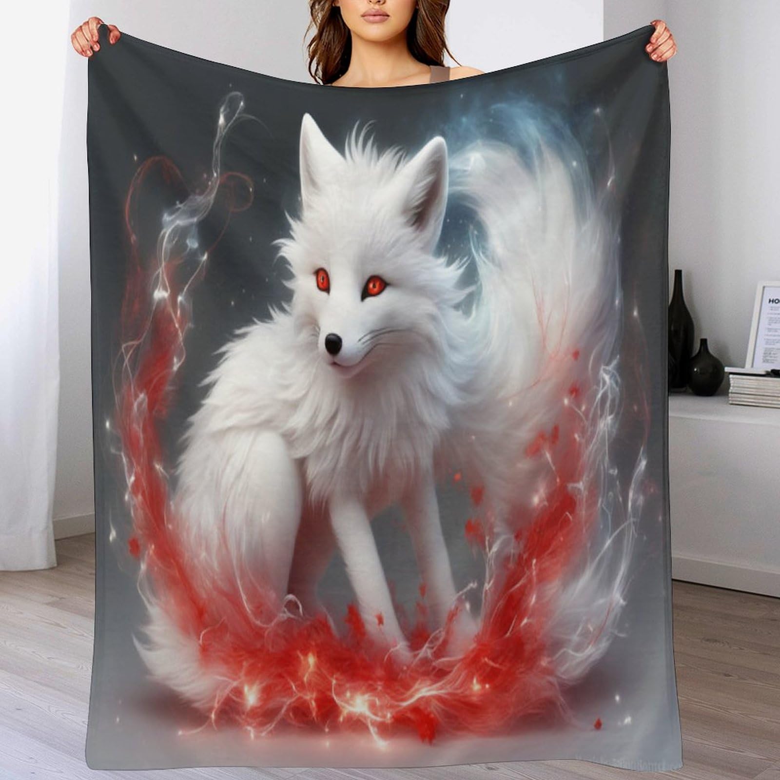 Manta polar de zorro mullida para tardes de sofá y series en casa