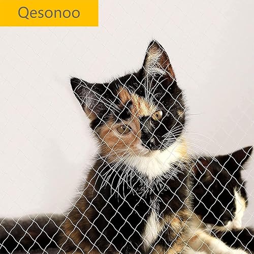 Miniatura 12 de Red para balcón para gatos, red anticaída para perros, malla de nailon transparente para mascotas, malla anticaída para balcón, ventana, escalera