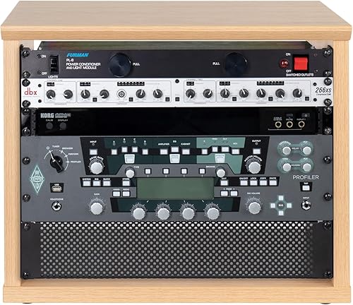 Miniatura 12 de Gator Frameworks Elite Furniture Series - Estante de escritorio de madera de 8U en acabado gris madera flotante (GFW-ELITERK-8U-GRY)