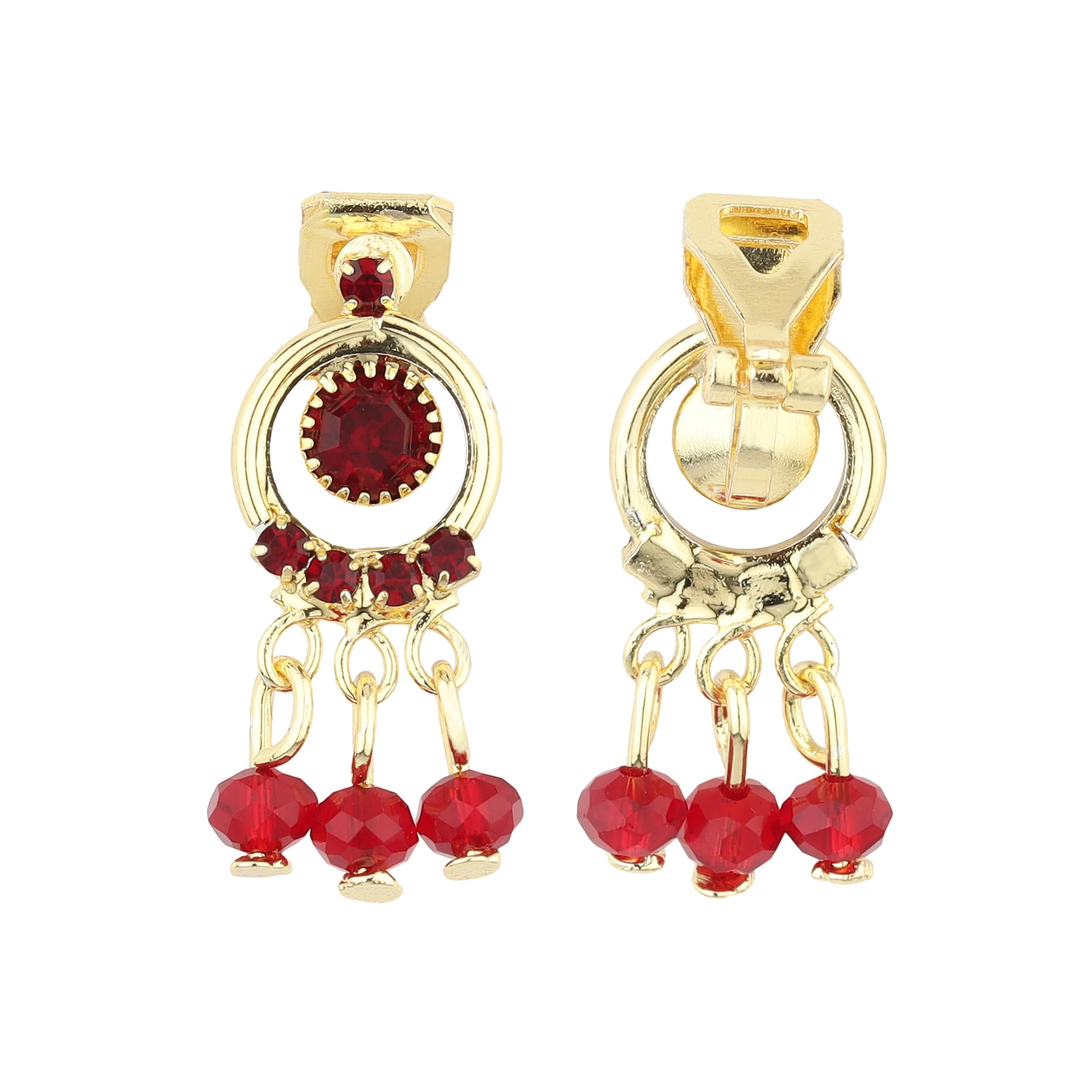 CLIPZON Ear Cuffs without Piercing – Elegant and Decadent Clip On Earrings for Non Pierced Ears – Timeless and Classic Cuff Earrings for Women –Ear Cuff Earrings (G1030s) (Maroon) (B0CQCV9YQQ) Amazon Price History, Amazon Price Tracker
