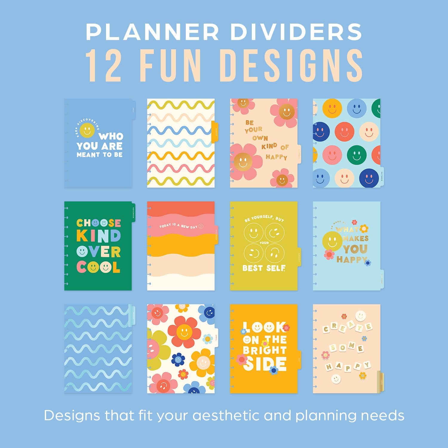 Happy Planner 12 Month Student or Teacher Planner - July 2023 - June 2024 - Daily, Weekly and Monthly Disc Bound Pages - Dashboard Layout - Teacher Notes - Classic Planner 7" x 9.25"