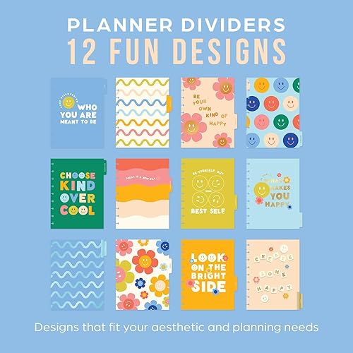 Miniatura 5 de Happy Planner - Agenda escolar 2023, planificador diario de 12 meses encuadernado en disco, semanal y mensual, julio de 2023 a junio de 2024, diseño