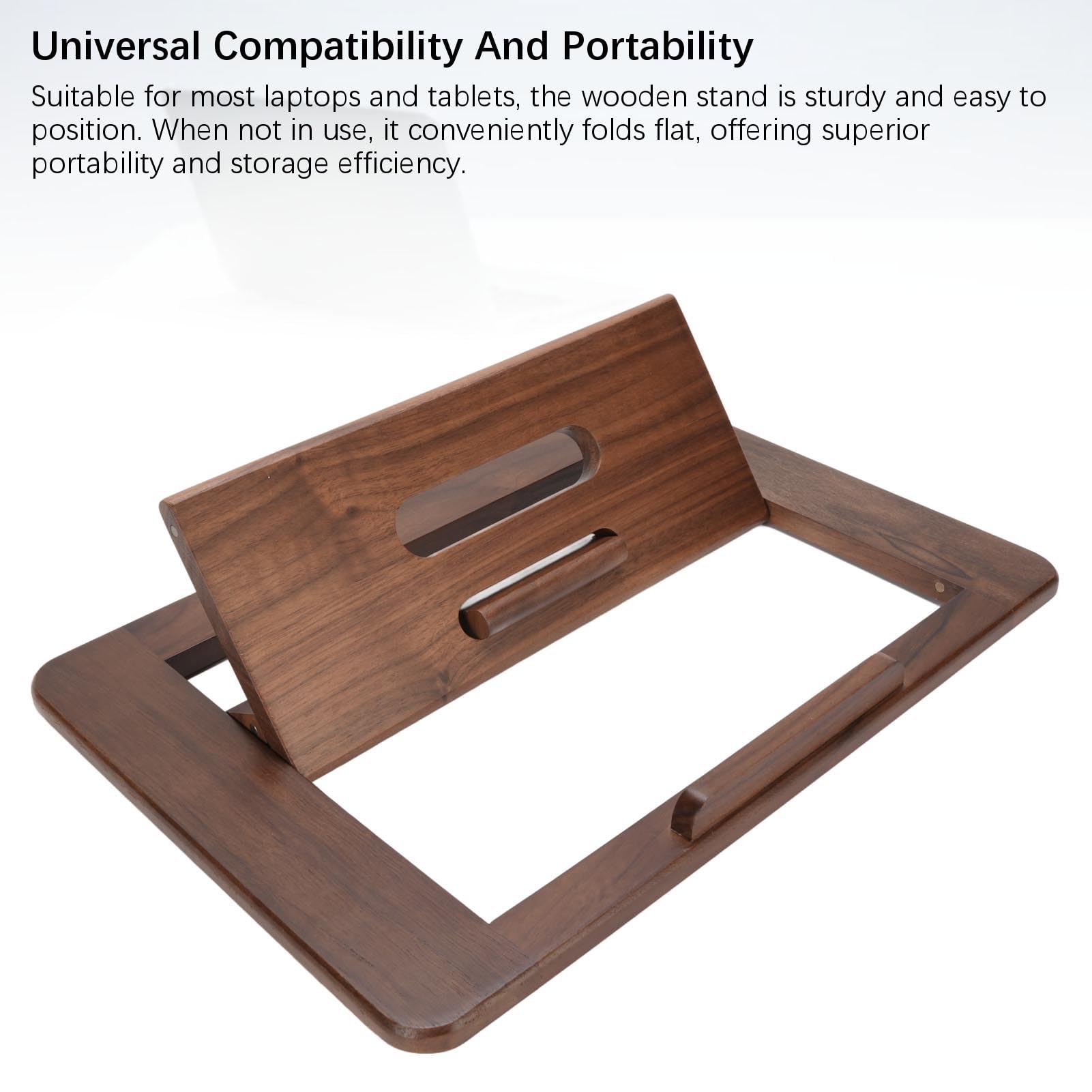 Cocoarm Supporto Pieghevole per Tablet in Legno di Noce, Porta Tablet con 2 Impostazioni di Angolazione, for Casa Ufficio Studio Lettura