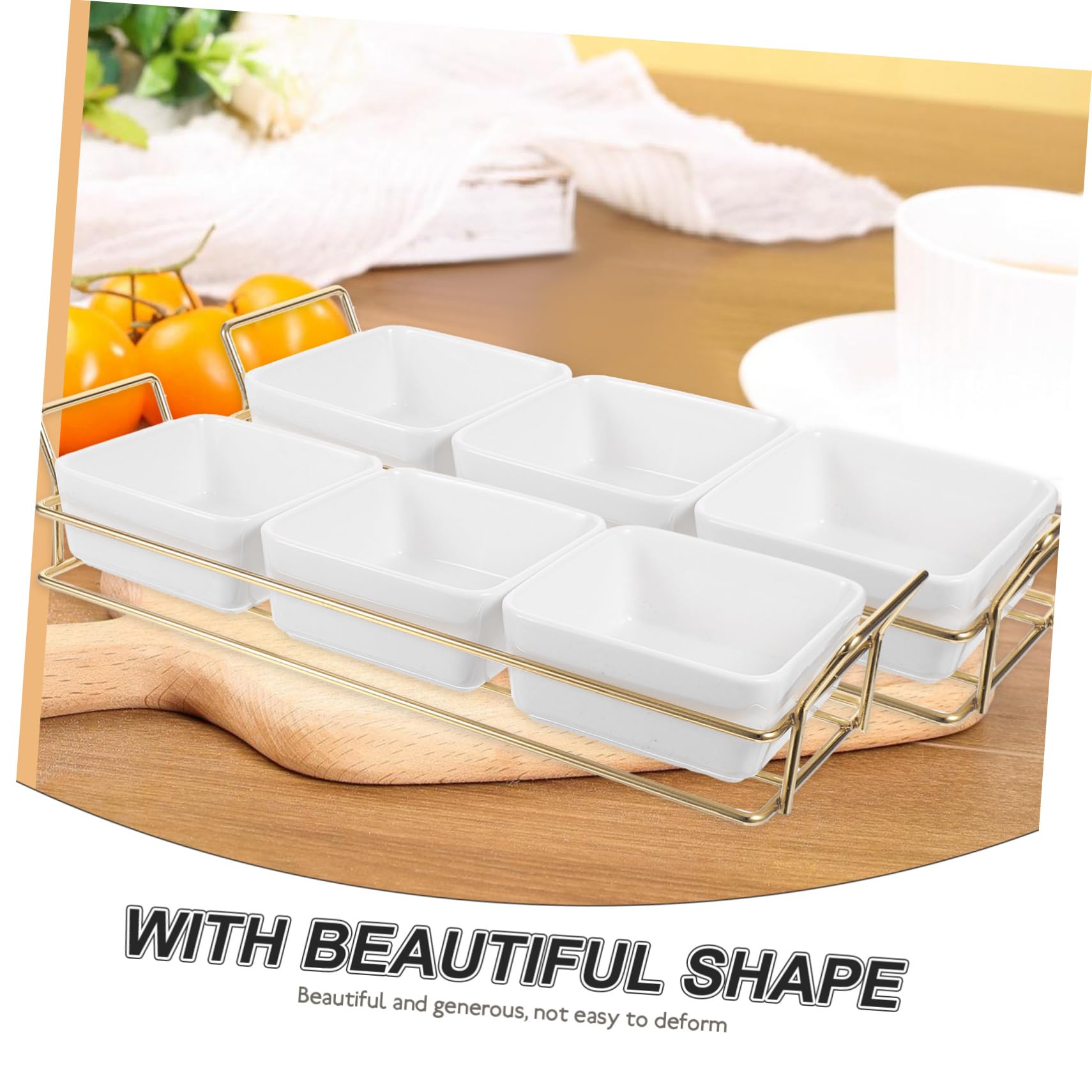 ABOOFAN Vassoio Porta Frutta Secca in Ferro e Ceramica con Design Elegante, Stabile e Funzionale per Cucina e Casa, Set per Snack e Dolci