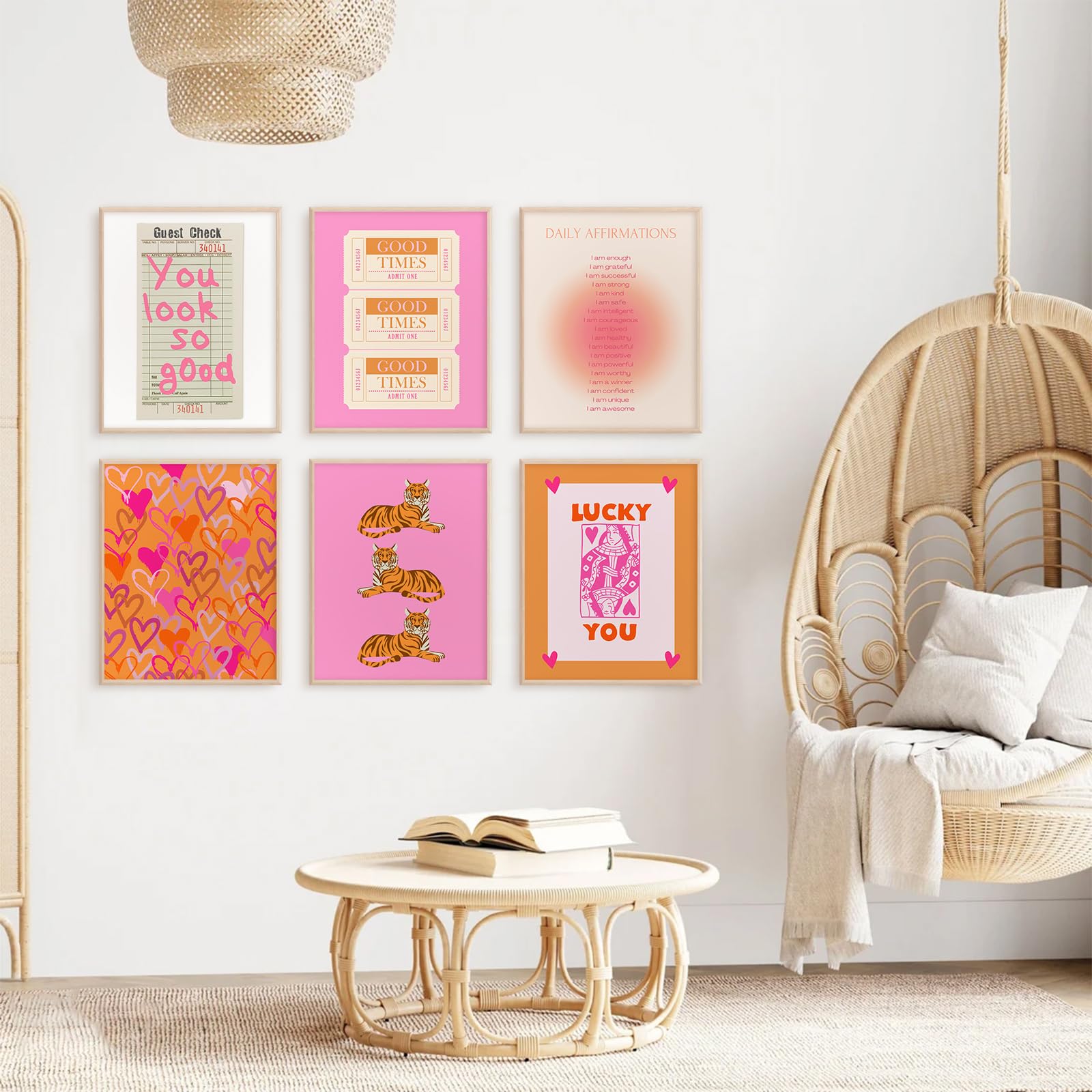 BFADMN "Love Yourself" Wandposter – Rosa, ästhetisch, In 3 Größen, Leinwand-Druck Für Zimmerdeko