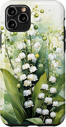 Vista 76 de Funda de fondo para iPhone 13 Pro Beautiful Lily of the Valley Watercolor