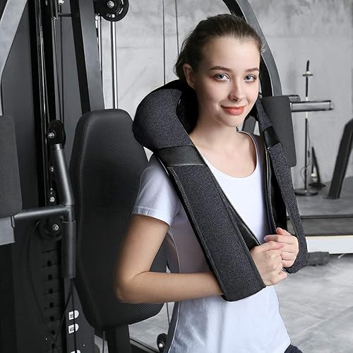 Miniatura 23 de Masajeador Shiatsu de cuello y espalda con calor, masajeador eléctrico de hombro, almohada masajeadora para cuello, espalda, hombros, pies, pierna.