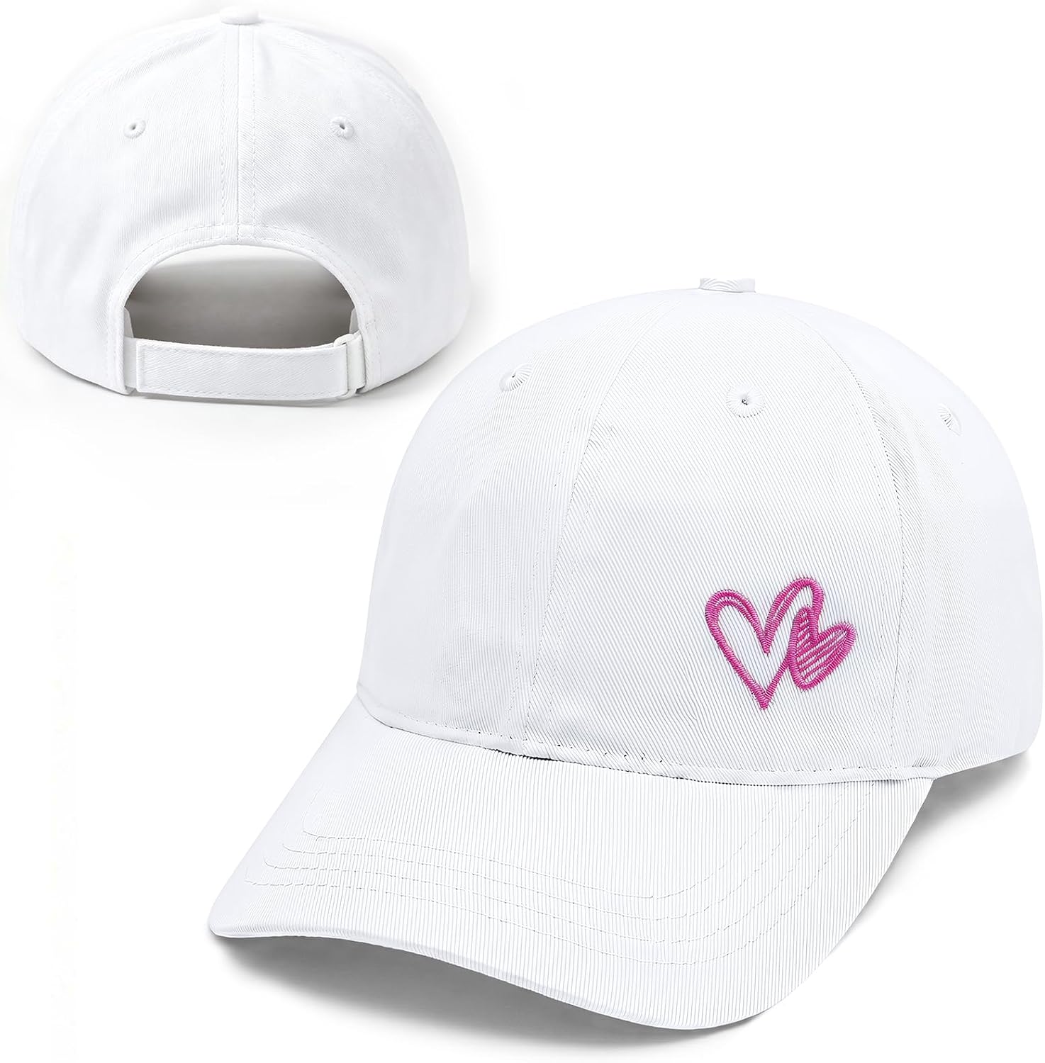 Cute Graphic Baseball Caps for Girls Heart Embroidered Hats Kids Adjustable Dad Hats Trendy Caps