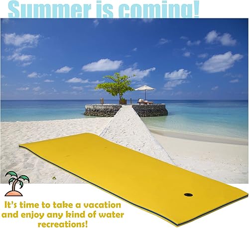 Miniatura 2 de GLACER Almohadilla de agua flotante de 87 x 36 pulgadas, 3 capas de espuma XPE flotante para recreaciones acuáticas, isla flotante para piscinas,