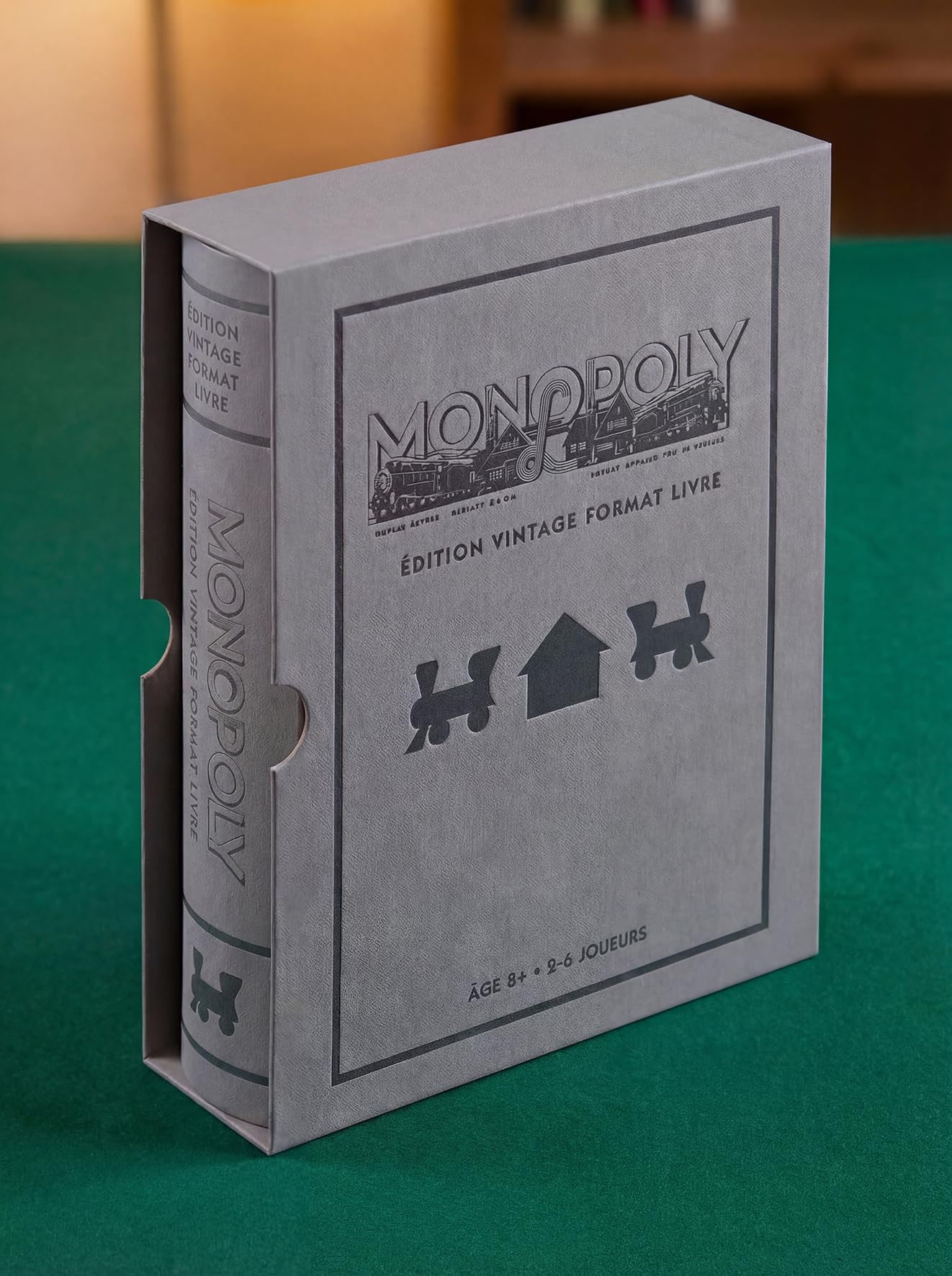 Megableu - Monopoly Édition Vintage Boite Format Livre - Jeu de Société Classique Version 1936 pour Famille & Enfants dès 8 Ans - Monopoly Collector Premium comme Un Livre - 2–6 Joueurs - en Français