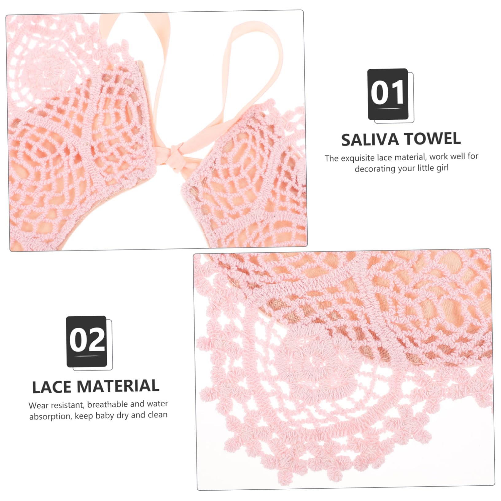 Babero Bandana para Saliva de Algodón, 3 Piezas para Niña