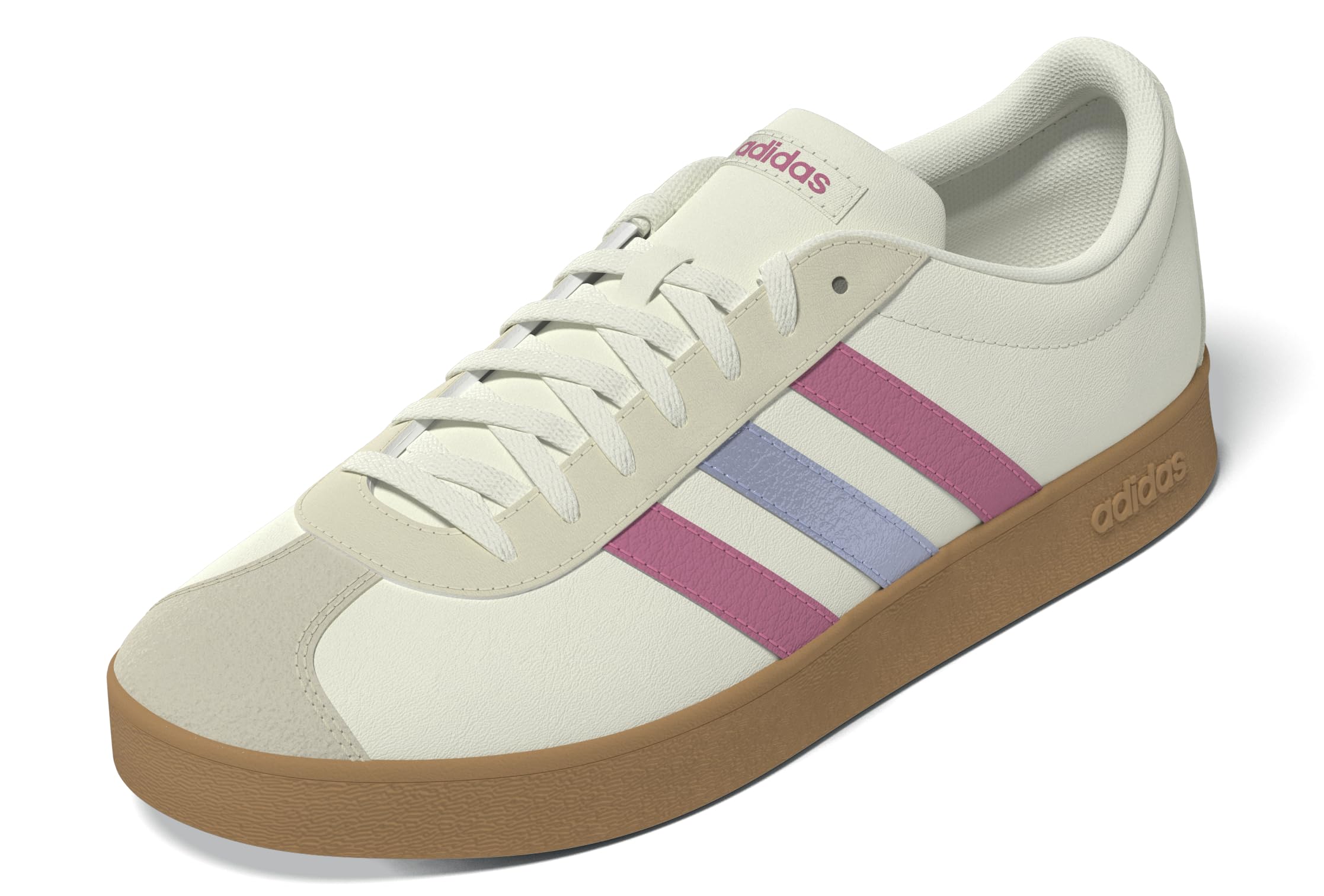 adidas Damen Vl Court Base Shoes, Core White/Pink Fusion/Blue Spark Met., 43 1/3 EU