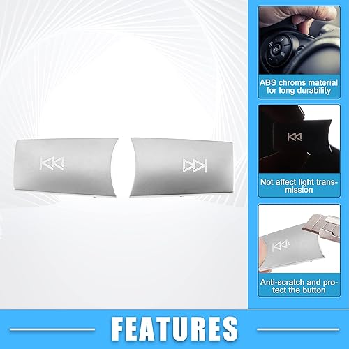 Miniatura 3 de Cubierta de botón de radio multimedia para Mercedes-Benz Clase C W204 S204 2008-2011 ABS tono plateado (juego de 2)