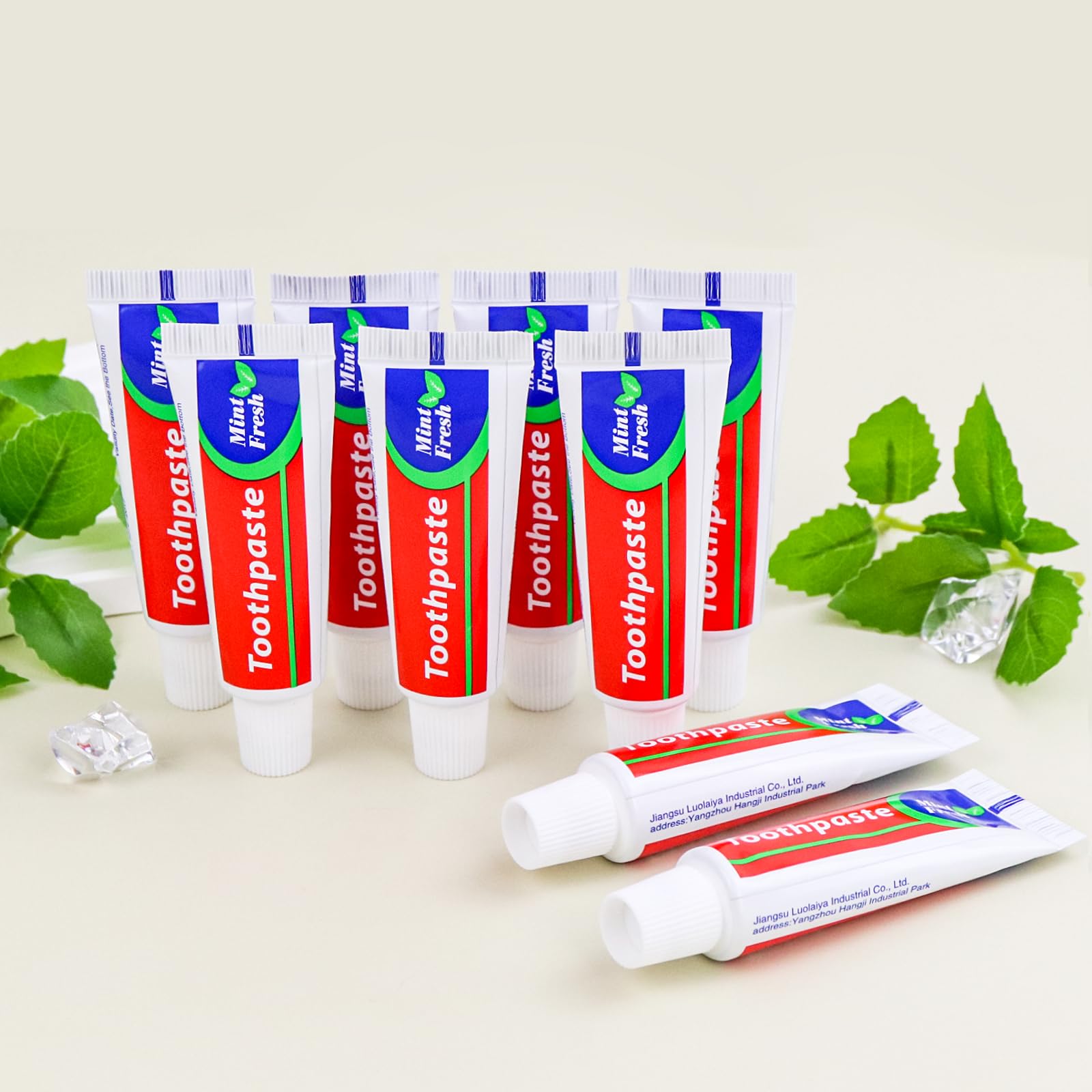 Pasta de dientes de tamaño de viaje, 25 g, tamaño pequeño, tamaño de viaje, 10 x 3,6 cm, menta, pastas dentales desechables para hotel, invitados, personas sin hogar, organizaciones benéficas, 100