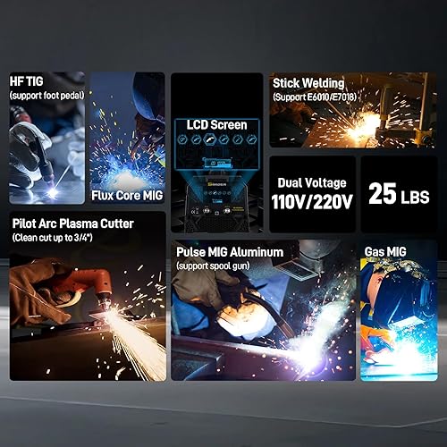 Miniatura 9 de SSIMDER Soldador MIG 140A 2 en 1 Soldador de núcleo de flujopalo 110V 220v Máquina de soldadura MIG de doble voltaje con Synergy soldador portátil