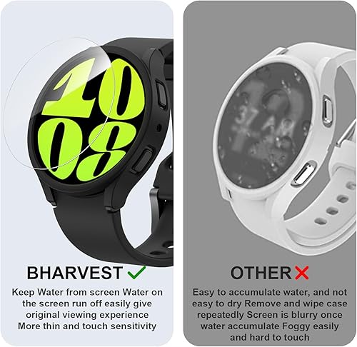 Miniatura 4 de BHARVEST - Funda protectora de pantalla para Samsung Galaxy Watch 6 de 1.732 pulgadas, 4 paquetes de cubierta rígida de policarbonato con 6 juegos