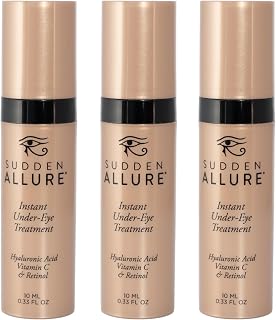 Sudden Allure Instant Under Eye Treatment Serum – Erase Under Eye Bags, Dark Circles, Wrinkles & Lift Sagging Eyes - Instantly Tighten & Firm - Reduce Eye Bags & Crows Feet | Made in USA (10 ml, 3pk)
