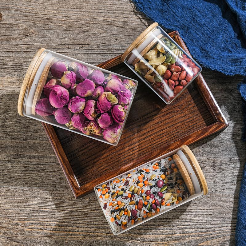 700ML Large-Capacity High Borosilicate Glass Airtight Jar - Kitchen Storage Container for Snacks, Tea, Grains & Cereals