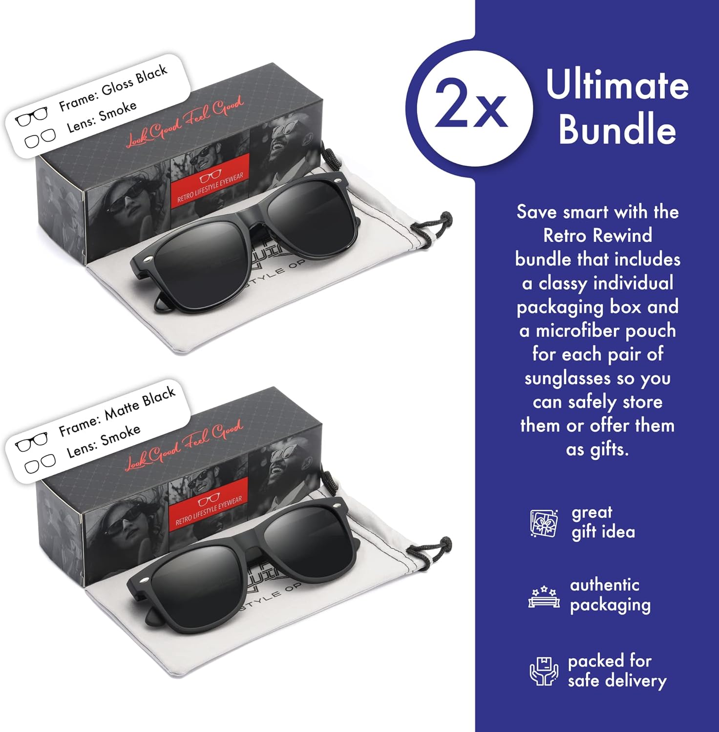 Retro Rewind Polarized Sunglasses for Men and Women - UV Protection Classic Sun Glasses - Image 2