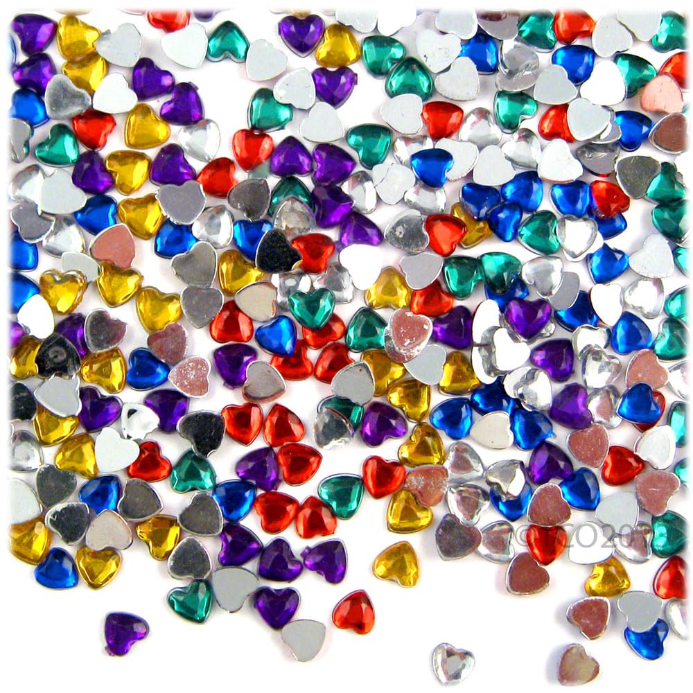 The Crafts Outlet 1,000pc Rhinestones Heart 4mm - 16ss Pastel Assortment