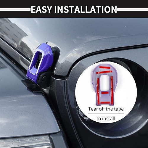 Miniatura 32 de Voodonala Para Jeep JL ABS Capó Cierres de Hebilla del Motor Cierre de Capó Cubierta Decoración Cubierta de Protección para Jeep Wrangler JL JLU Azul