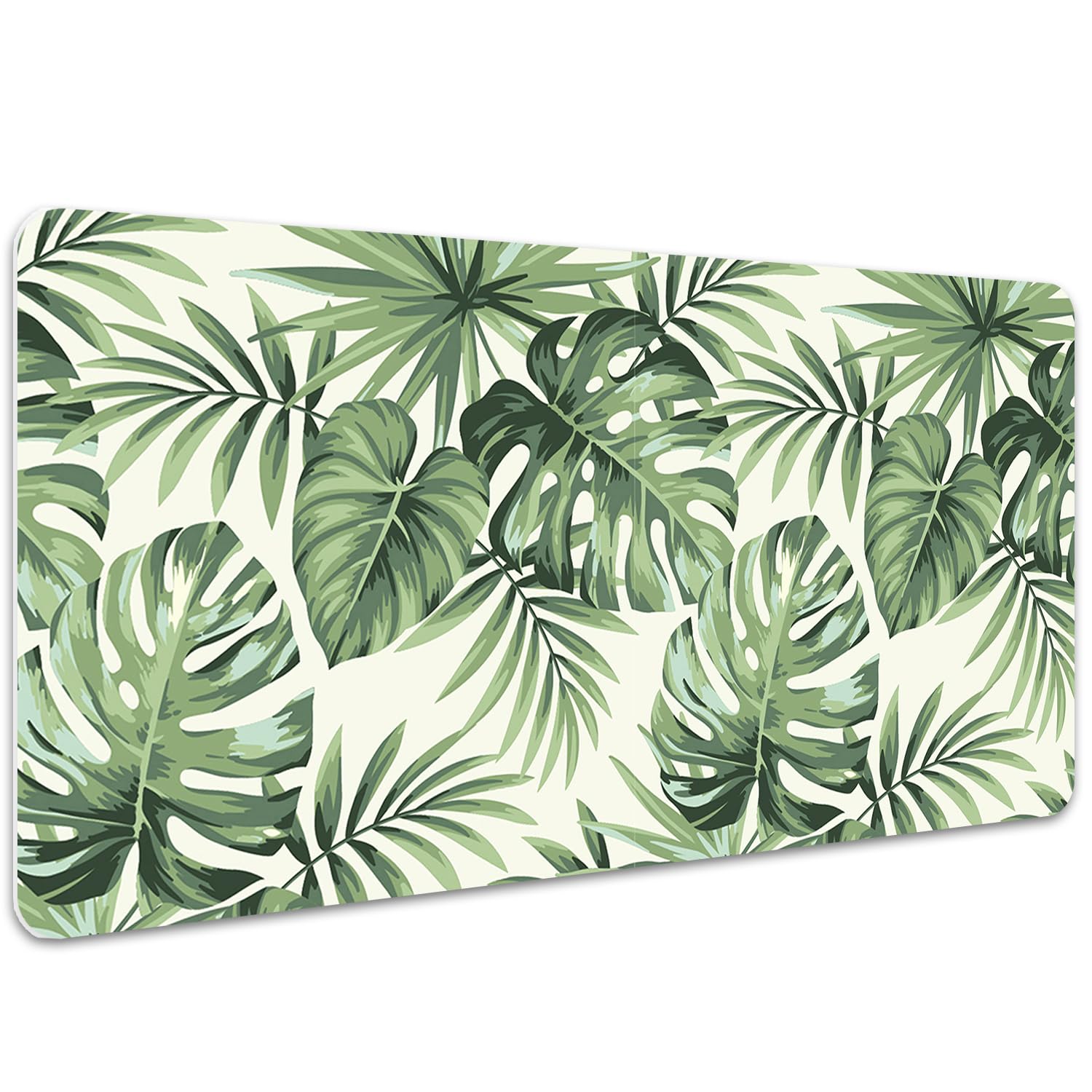 Tappetino da Scrivania 100x50 cm Protezione e Decorazione in Vinile PVC Antiscivolo Impermeabile Facile da Pulire Superficie Protettiva per Ufficio e Casa - Motivo tropicale