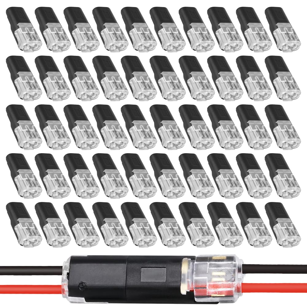 Double Wire Plug in Connector with Locking Buckle Flame Retardant Locking Wire Quick Connectors Suitable for Emergency Repairs