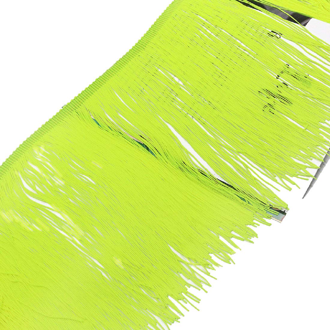 Yalulu 2 Meters 20cm Wide Lace Fringe Trim Tassel Fringe Trimming Sewing Edge Sew Craft Decorative Ribbon for DIY Latin Dress Stage Clothes Accessories Lace Ribbon (F Yellow)