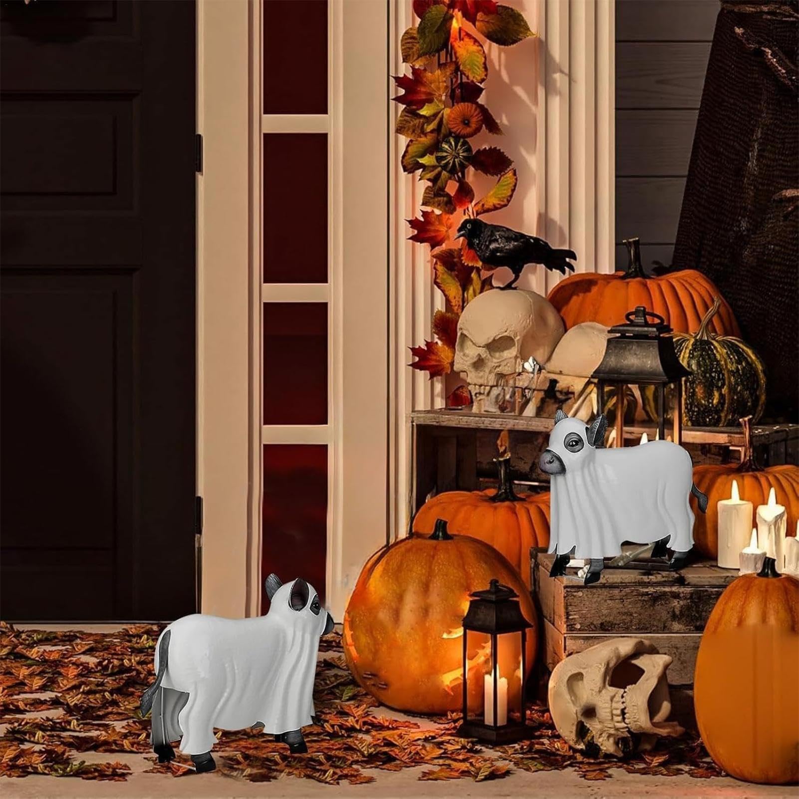 Halloween Geister-Cowboy Statue - Gruselige Deko Mit Cowboyhut Für Garten & Party