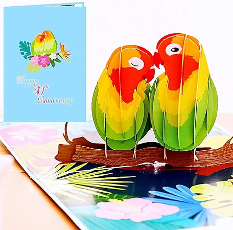 Lovebird 30Th Anniversary Card, 3D Greeting Pop Up Anniversary Card - For Husban - View #3