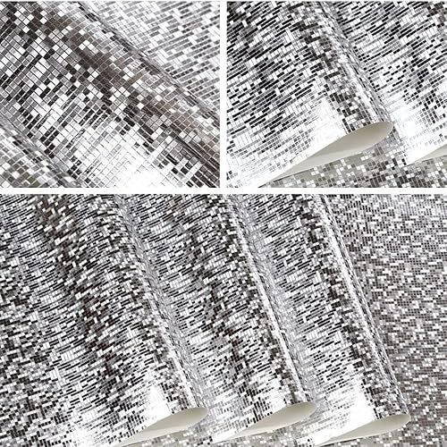 Miniatura 3 de Moderno papel pintado de PVC reflectante 3D dorado plateado celosía mosaico de pared de pared techo decoración de tiendas, mostrador de café,