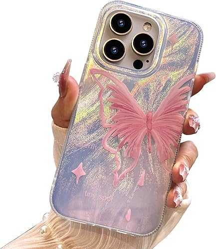 Miniatura 17 de I-MGAE-IN-AR - Funda diseñada para iPhone 12 y 12 Pro, diseño de mariposa plateada brillante, funda protectora de poliuretano termoplástico, suave,