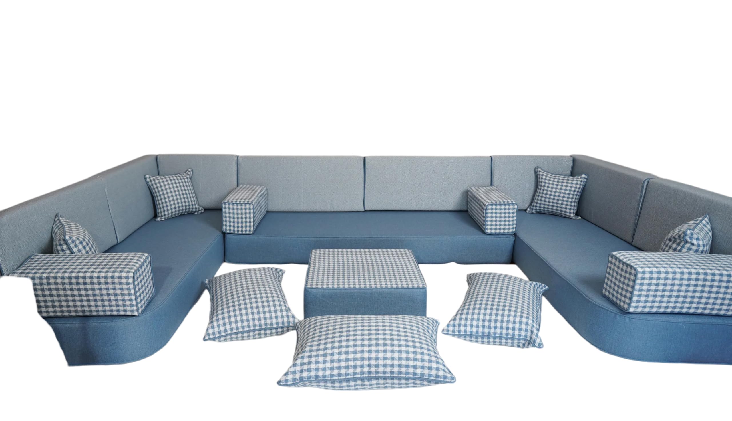 arabicsofa Middle Eastern Moroccan Majlis Seating – U Shaped Arabic Floor Cushion for Living Room – Sectional Sofa Set