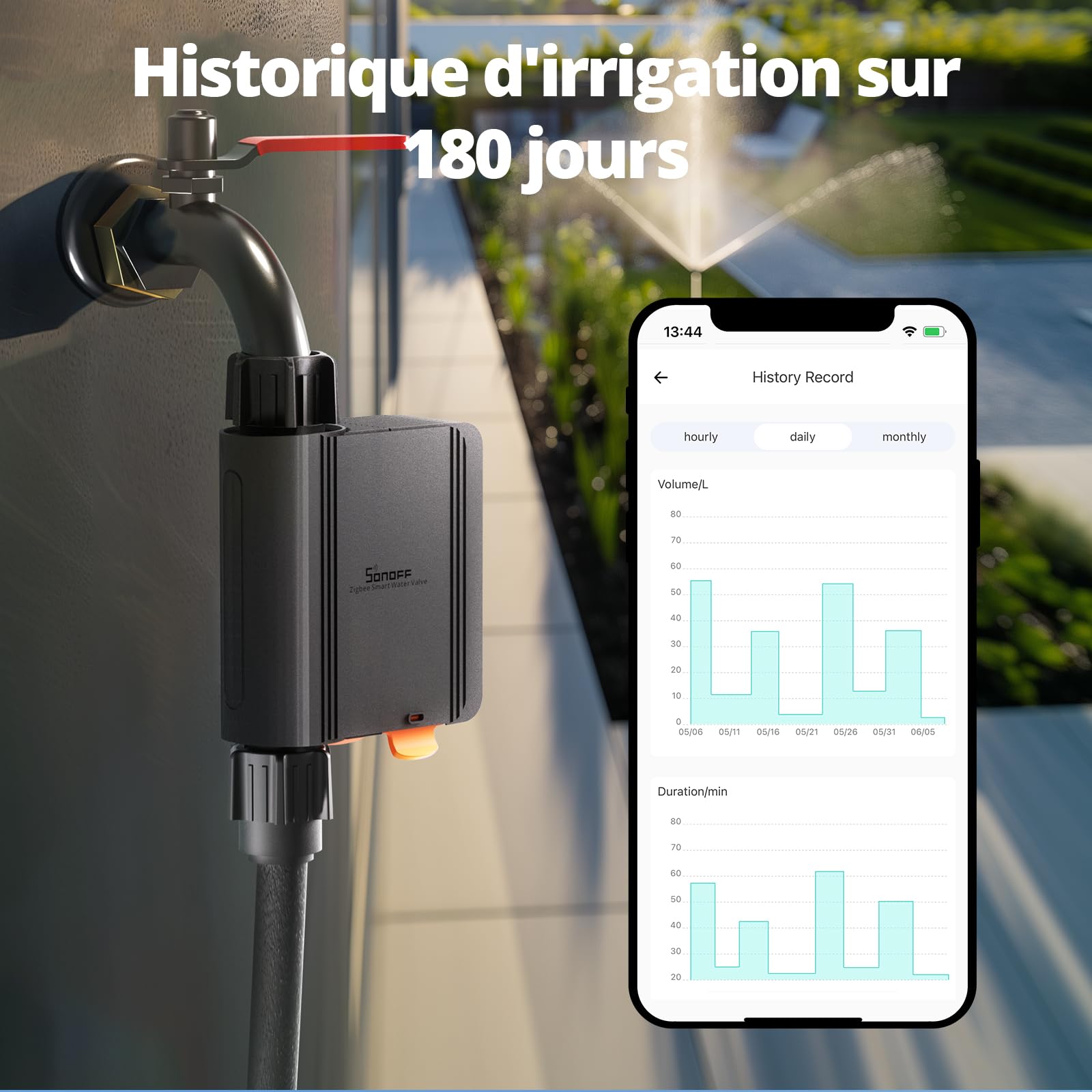 SONOFF Minuterie d'arrosage ZigBee IP55 Étanche Compatible Alexa Google Home Home Assistant 2 Pack