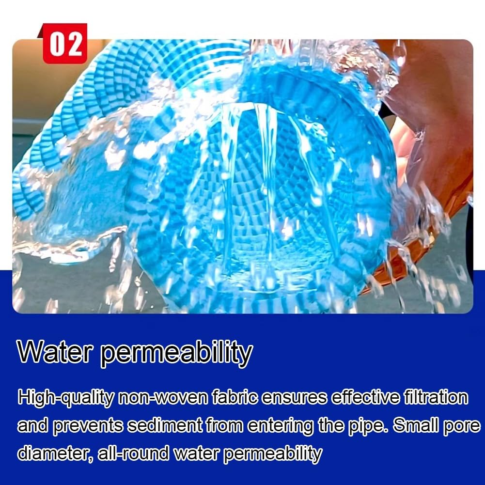 Tubo di drenaggio corrugato flessibile espandibile, 40 m, tubo perforato per giardino e campo, ideale per soluzioni paesaggistiche sotterranee