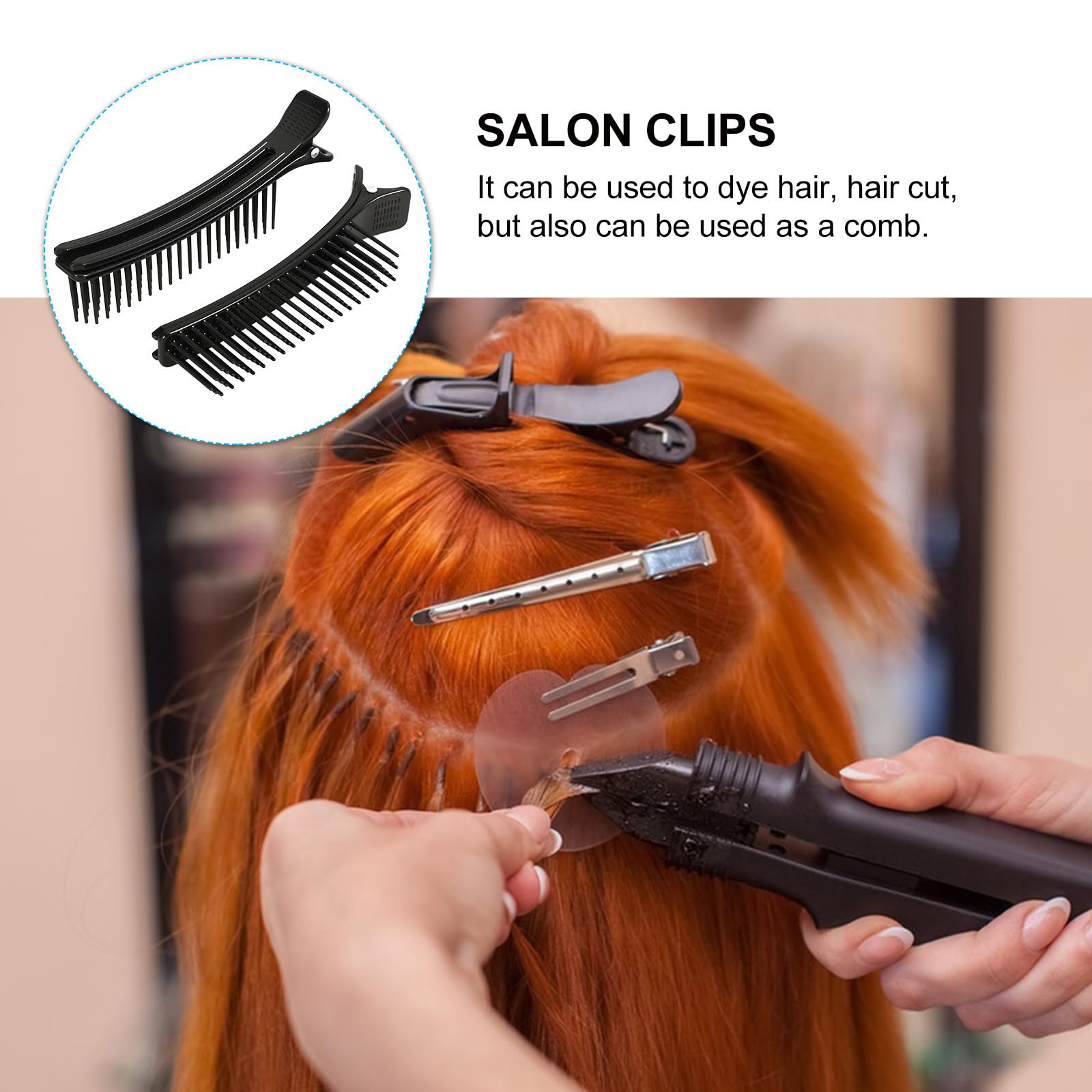 Amazon | Healeved 2個 くし付きヘアクリップ ヘアセパレートクリップ