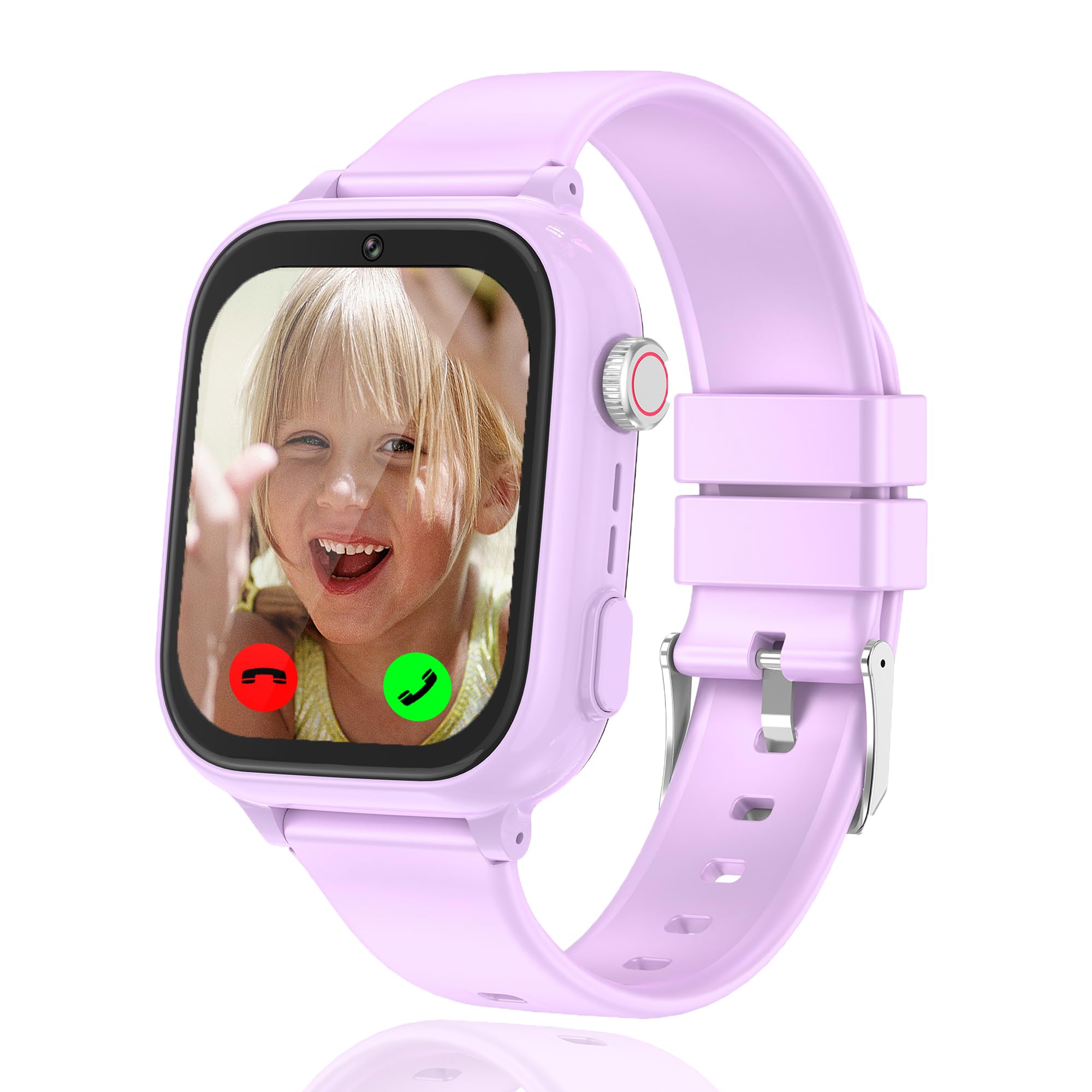 Tzzulsx 4G Reloj Inteligente Niño, Reloj GPS Niños con WiFi Videollamada SOS Voz Chat Teléfono Impermeable Modo Clase Juego Despertador, Smartwatch Niños Regalo Niña Estudiante