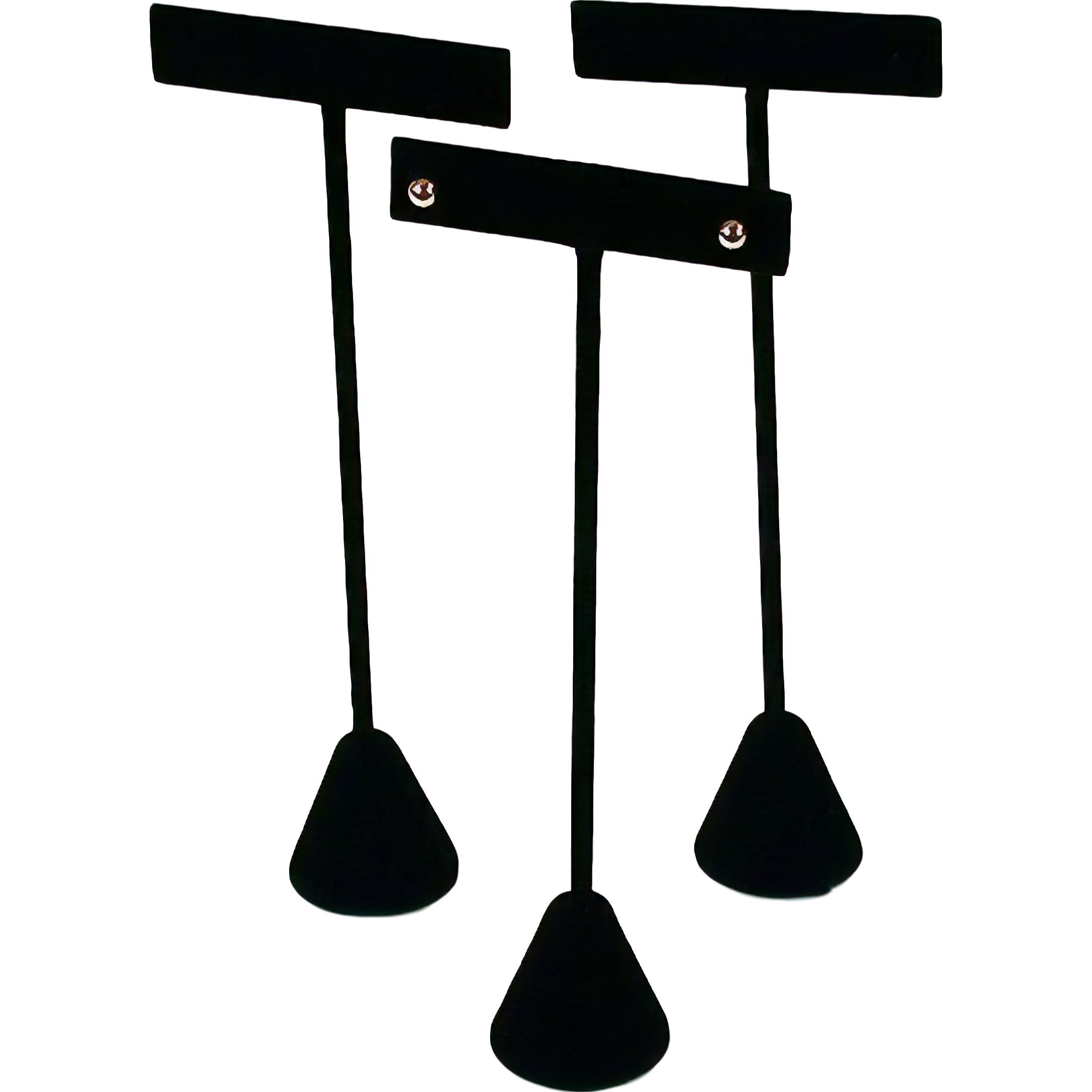 FindingKing 3 Earring T Stand Black Velvet Showcase Display 6.75