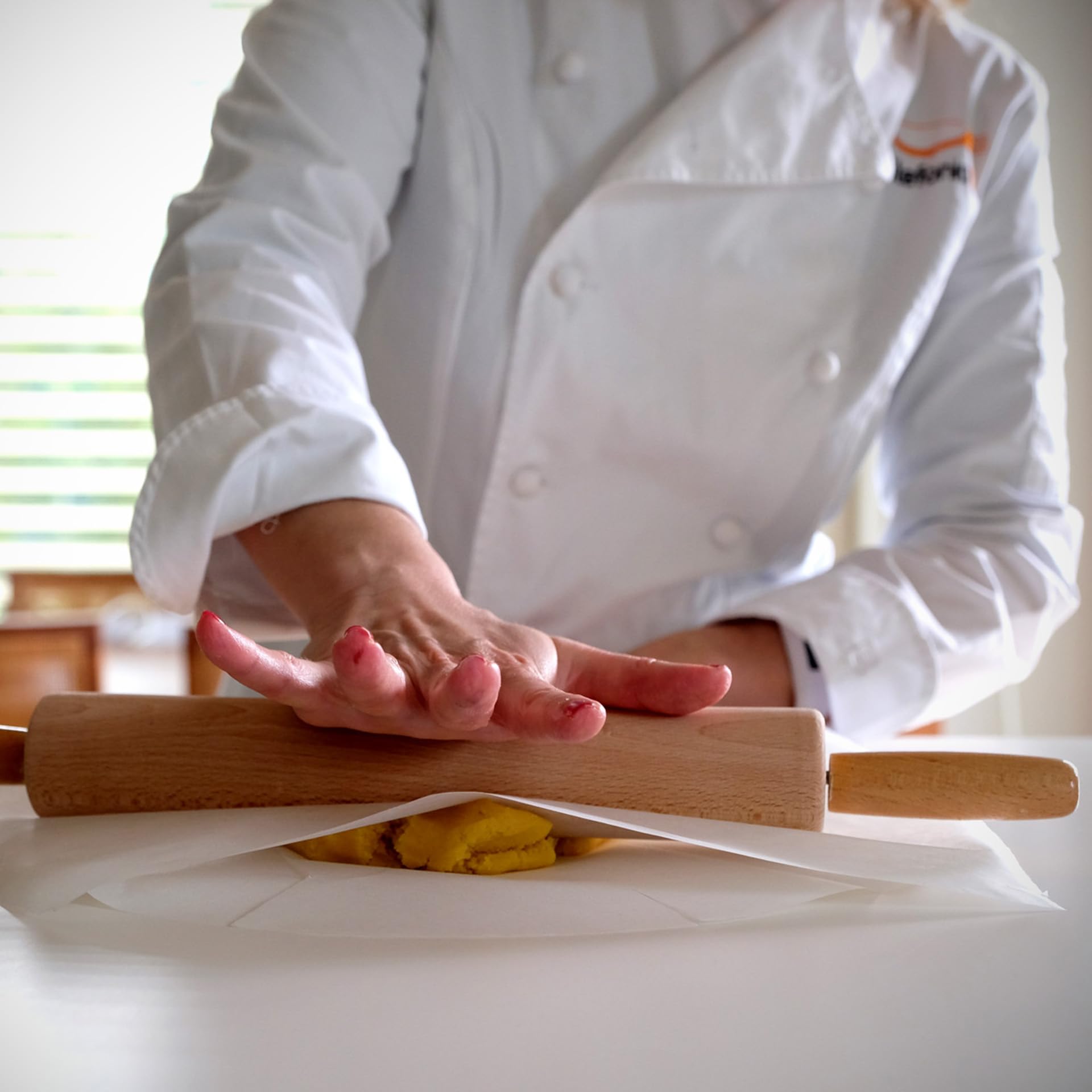 Mattarello Marmo Relaxdays - 48cm, Manici Legno, Con Supporto, Nero - Foto 6