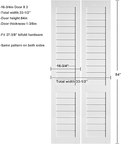 Miniatura 6 de DIYHD Puerta de armario plegable blanca de 67 x 84 pulgadas con 75 "Bi plegable puerta corredera de granero hardware