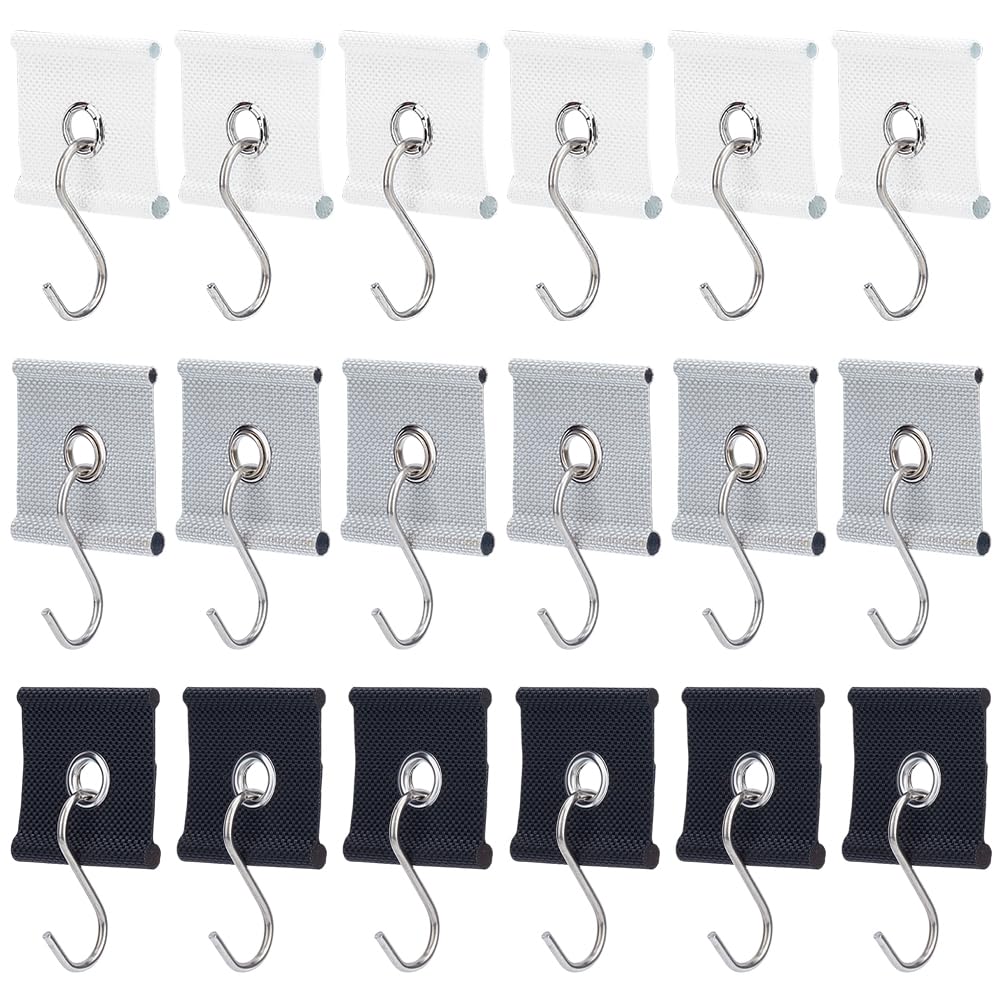 BENECREAT 18 Stück 3 Farben RV Markisenhaken Für Kederschiene 5/6mm 7/8mm Markisenhaken Für Party Campingzelt Innen Und Außendekor