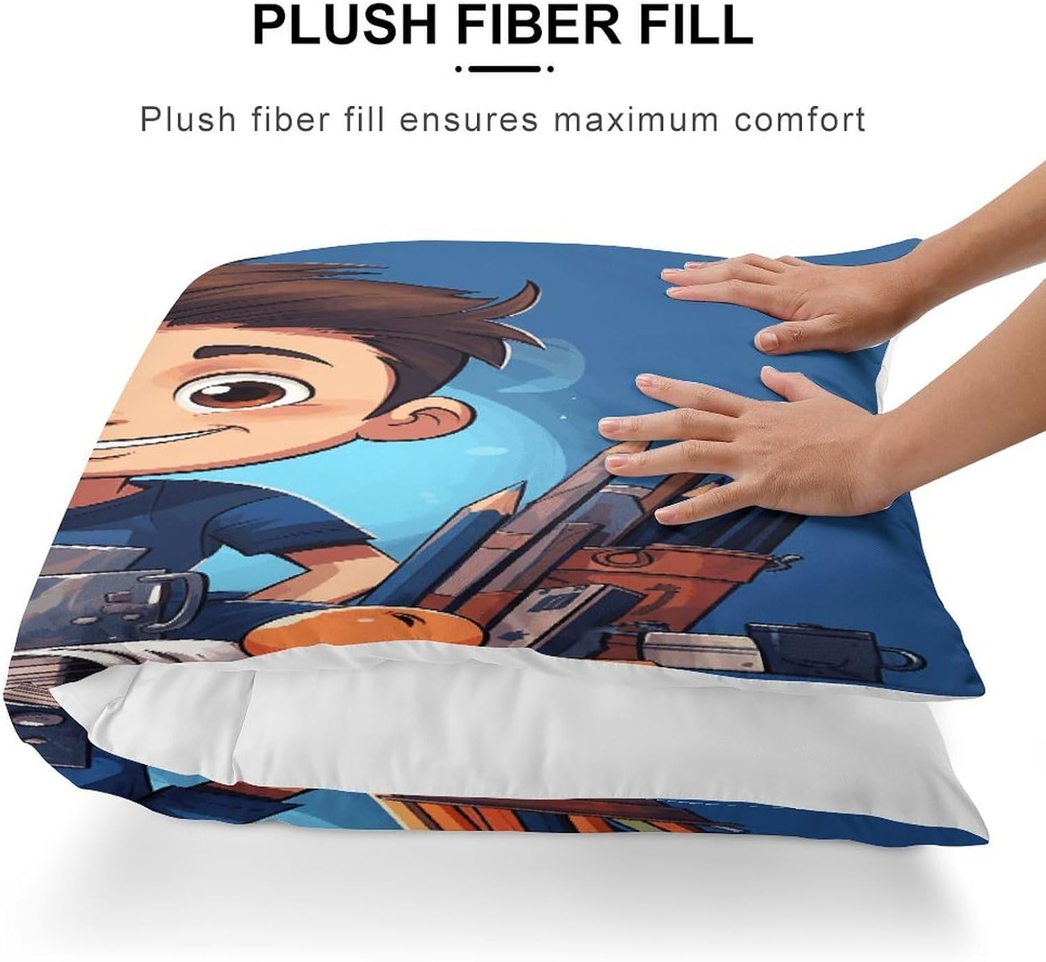 Boy and Pencil Long Throw Pillow Cushion Cover