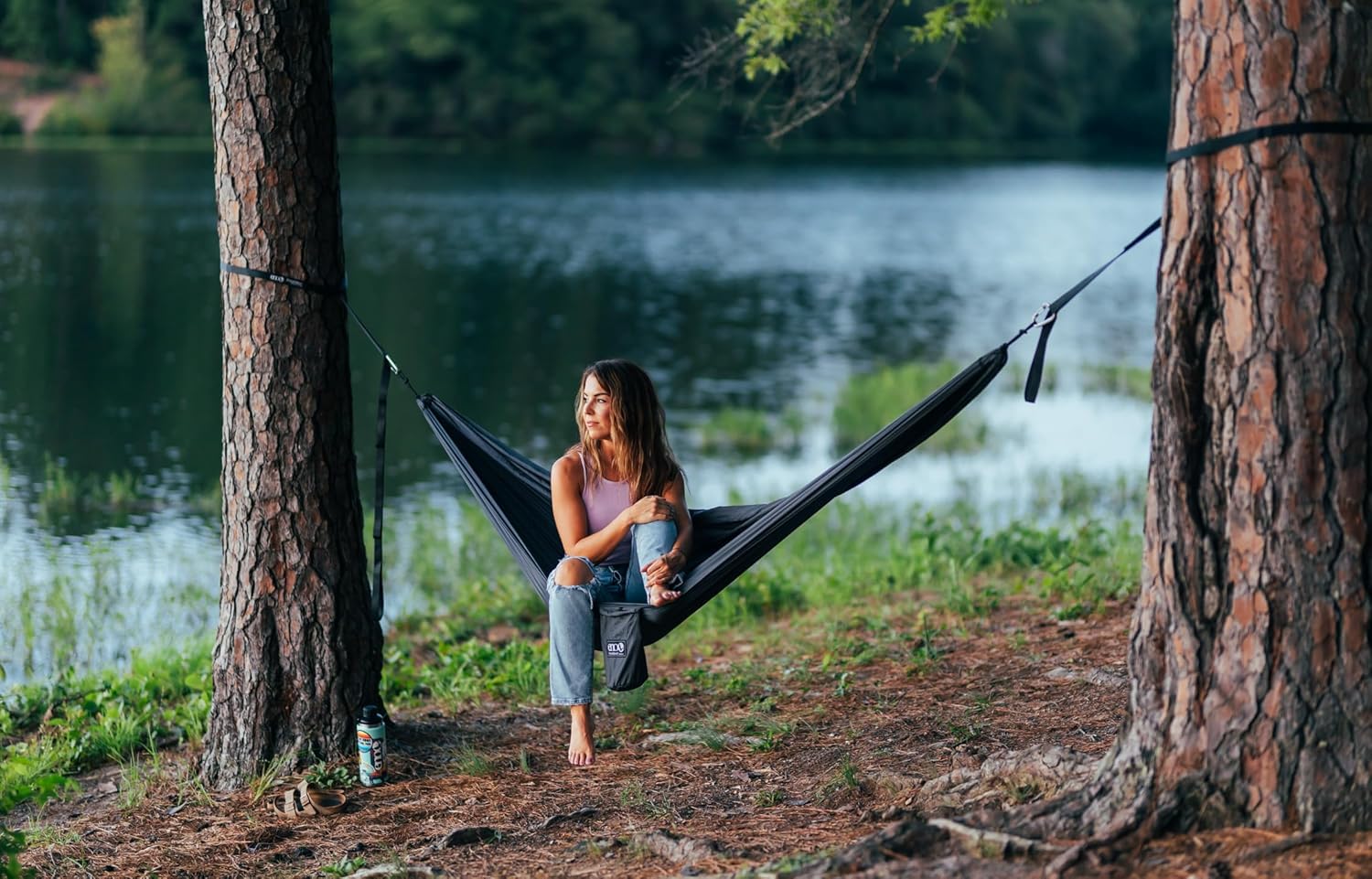ENO TravelNest Hamak + paski Combo - węgiel drzewny